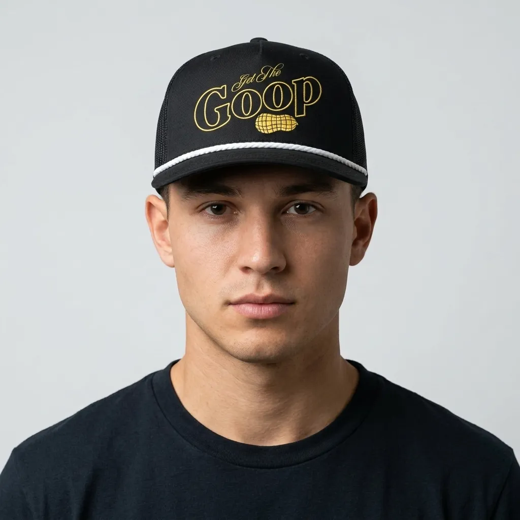 Get the Goop Trucker Hat - front view model shot