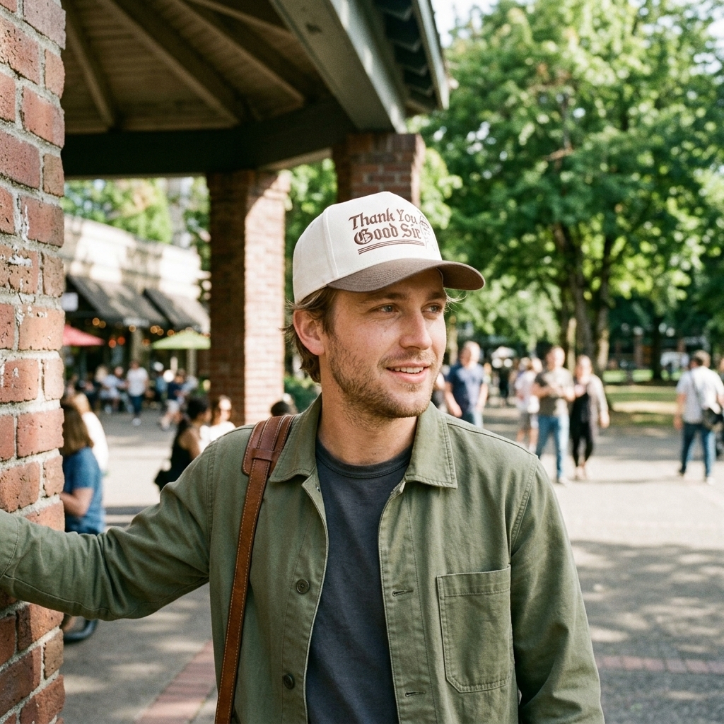 Good Sir Hat - model side angle shot