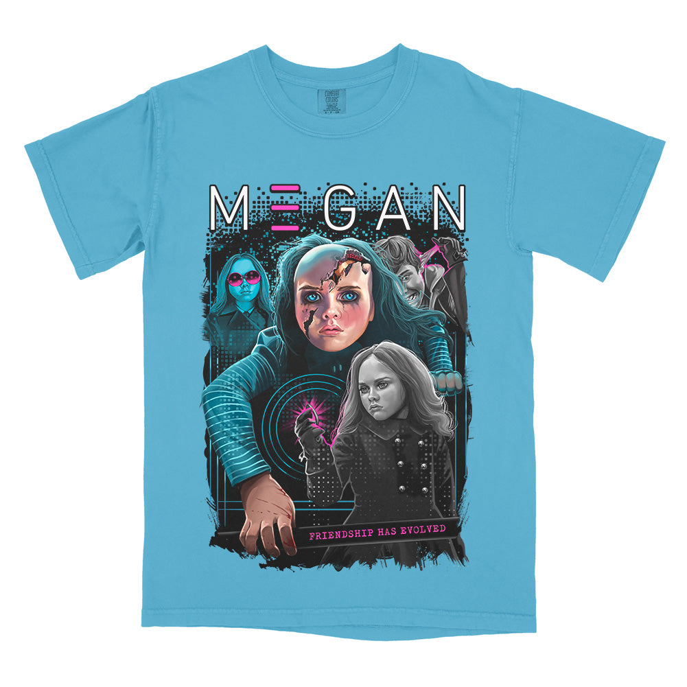 M3GAN Friendship Has Evolved T-Shirt back print and graphic details | Terrifier Merch