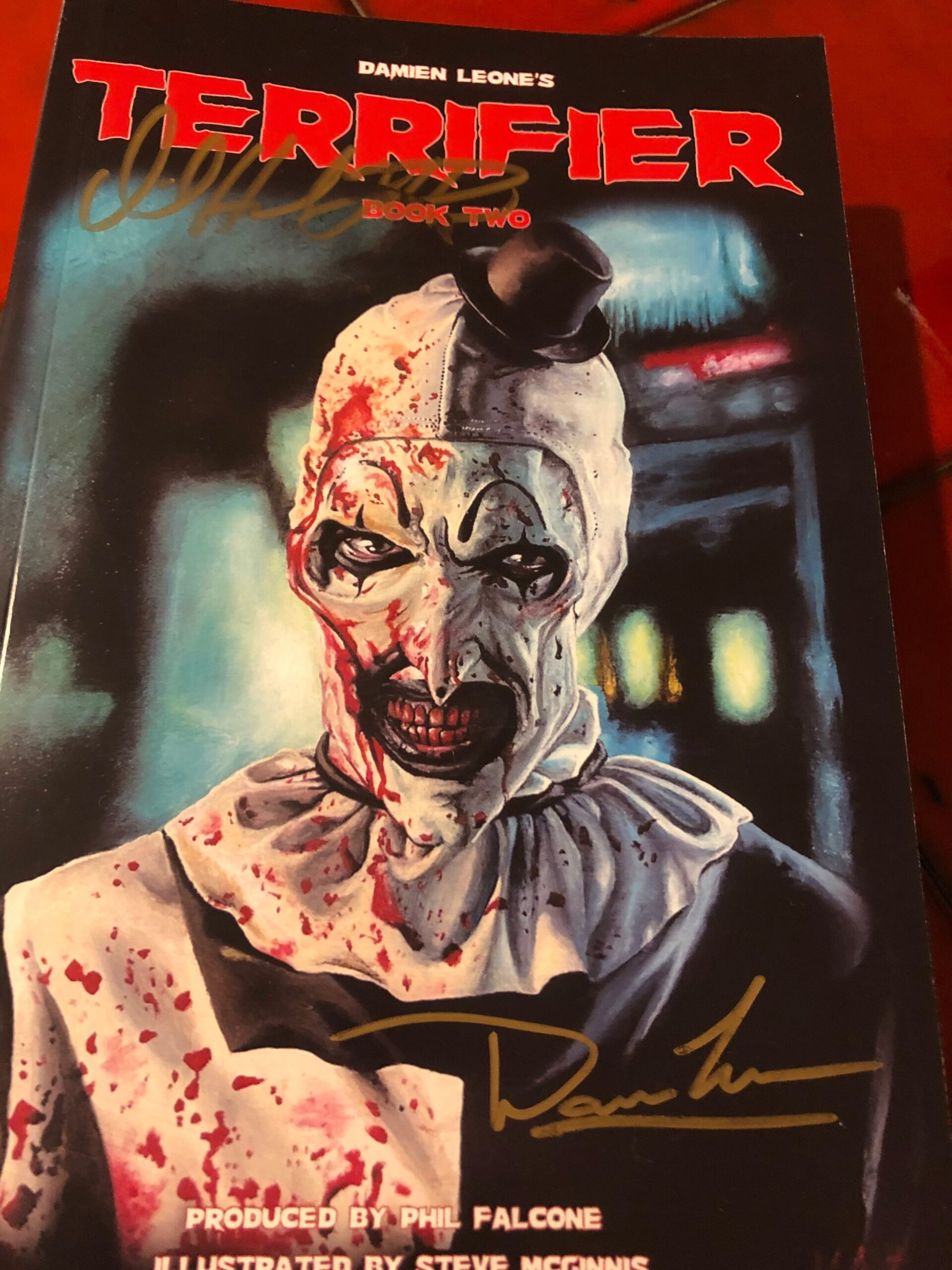 Signed Terrifier Comic Book 2 variant cover back details and issue credits
